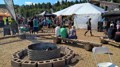 A communal fire pit at 2016 Ragnar Trail Angelfire.