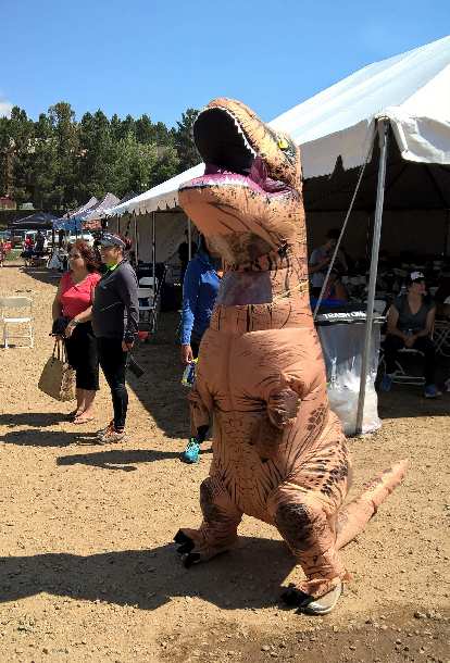There was a T-Rex at 2016 Ragnar Trail Angelfire.