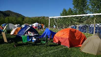 Our tents at the Ragnar Snowmass village.