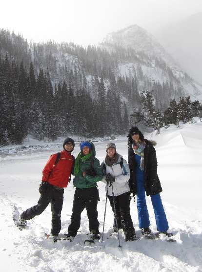 Felix, Diana, Kyla and Casey at Dream Lake, our turnaround point.