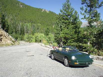 The Alfa among the pine and aspen, which were just beginning to change colors.