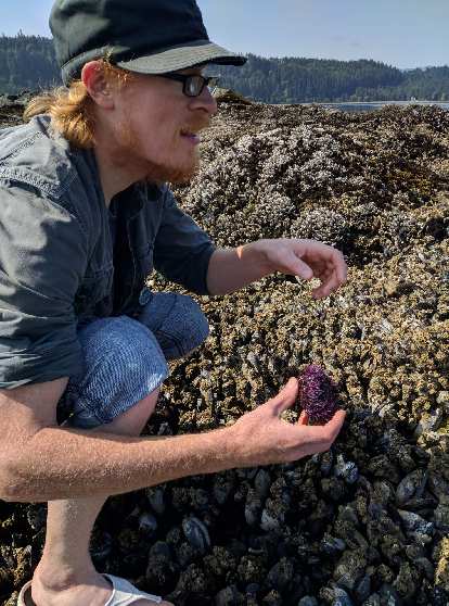 Russ holding a sea urchin at Salt Creek County Park.