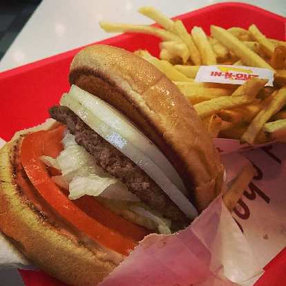 In-N-Out burger and fries with salt