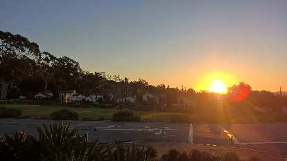 Sunrise across the street from Mission Santa Barbara.