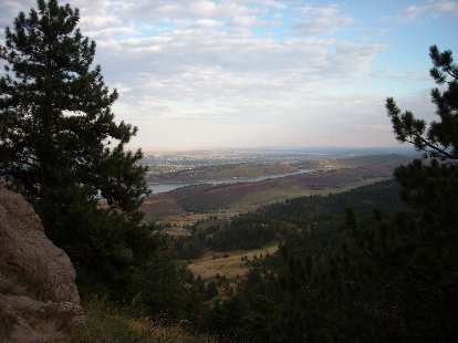 The Horsetooth Reservoir down below from the vantage point of Arthur's Rock.