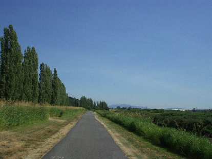 Towards Redmond, the Burke-Gilman trail went by grassy areas and (not shown) several cookie-cutter condos.