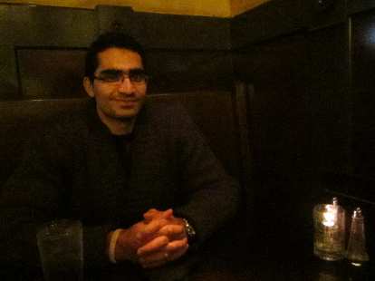 Mehdi inside the Paragon Restaurant & Bar in the Queen Anne district, where we had dinner and listened to live music.