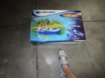 The Sevylor Fiji kayak was shipped to my house in this box. Amazing how small it can get when deflated. (17 Jul 2012) The Sevylor Fiji kayak was shipped to my house in this box. Amazing how small it can get when deflated.