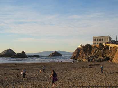 The beach by the cliff House.