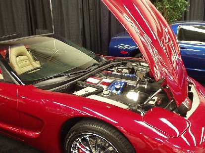 Check out the stars-and-stripes rocker covers on this C5 Corvette!