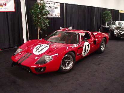 This is the original Ford GT40 from the late 60s (or early 70s).  It was known as a "Ferrari killer" for its American-bred racing successes.