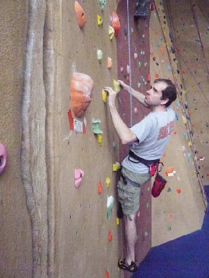Bryan climbing at Planet Granite San Francisco. Photo: Alyssa Umsawasdi. (12 Jul 2009) Bryan climbing at Planet Granite San Francisco.