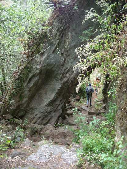 Walking under a cool rock. Walking under a cool rock.