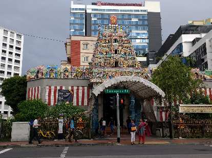Sri Veeramakaliamman Temple in Little India in Singapore.