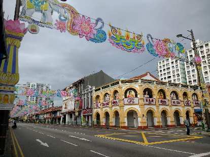 Deepavali decorations on Serangoon Rd., Little India, Singapore. Deepavali decorations on Serangoon Rd., Little India, Singapore.