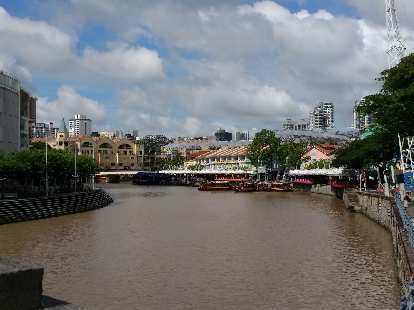 The Singapore River in Clarke Quay, Singapore. The Singapore River in Clarke Quay, Singapore.