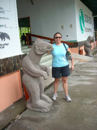 Raquel with a tonguey sloth.