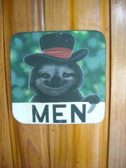 I liked this sign for the men's bathroom.
