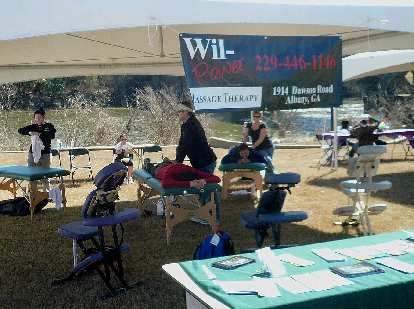I had a free massage after the race. I had a free massage after the race.