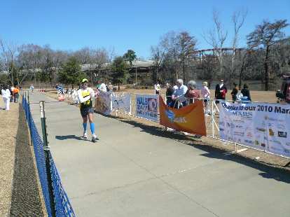 Dan finishing his race. Dan finishing his race.