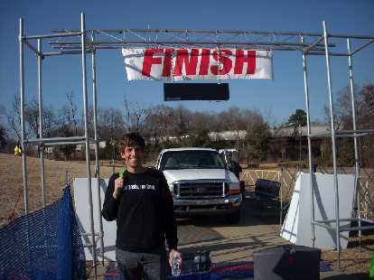 Dan at the finish area the day before the race. Dan at the finish area the day before the race.