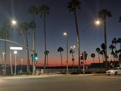 Sunset at Huntington Beach.