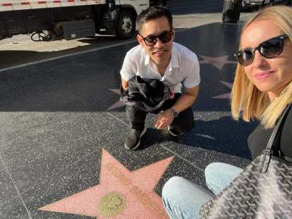 Felix and Andrea by the Antonio Banderas star on the Walk of Fame.