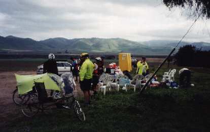 Rest stop at the 2000 Solvang Double Century. rest stop, 2000 Solvang Double Century