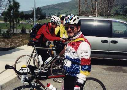 Harry Gretzke at the lunch stop of the 2000 Solvang Double Century. Harry Gretzke, lunch stop, 2000 Solvang Double Century