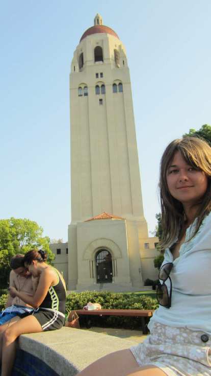 Katia and the Hoover Tower.