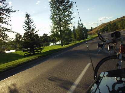 There's a lake along the highway within the city limits but just west of downtown.