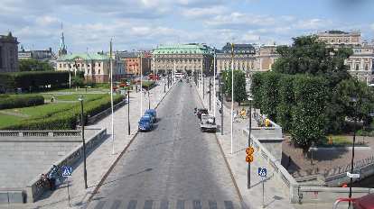 Norrbro Street, as seen from the Royal Palace. (25 Jul 2013) Norrbro Street, as seen from the Royal Palace.