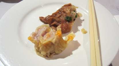 Shrimp dumpling and tofu.