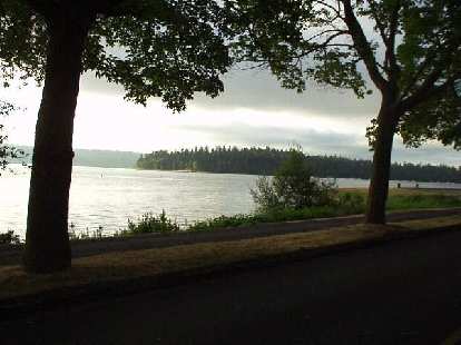 [Day 1, Mile 10, 6:39 a.m.] The route south of Seattle by Lake Washington was absolutely gorgeous!