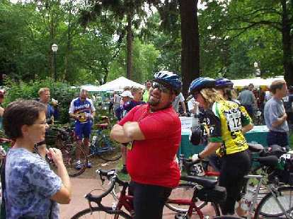 [Day 206, Mile 206, 4:39 p.m.] Here's Mike at the finish!