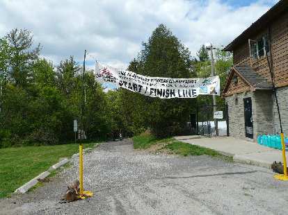 The start/finish line of the Sulphur Springs 100 in Ancaster, ON. The start/finish line of the Sulphur Springs 100 in Ancaster, ON.