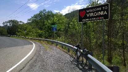 black 2010 Litespeed Archon C2, Welcome to Virginia, Virginia is for Lovers sign