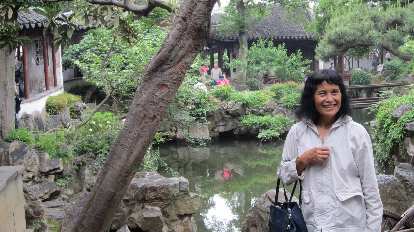 My mom at the Couple's Retreat Garden.