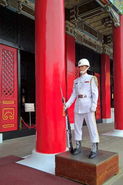 A guard at the National Revolutionary Martyrs' Shrine in Taipei, Taiwan.