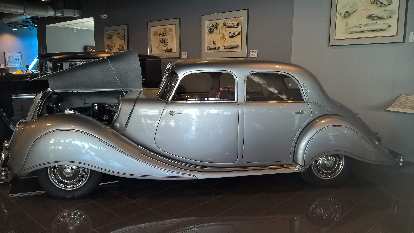 A silver 1938 Panhard Dynamic. It had a six-cylinder sleeve-valve engine. A silver 1938 Panhard Dynamic. It had a six-cylinder sleeve-valve engine.