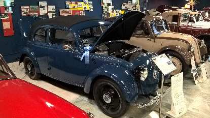 A blue 1937 Mercedes 170 H was a limited-production, rear-engined "people's car" that looked like a Volkswagen. Ditto for the 1935 Mercedes 130 H next to it. A blue 1937 Mercedes 170 H was a limited-production, rear-engined "people's car" that looked like a Volkswagen. Ditto for the 1935 Mercedes 130 H next to it.