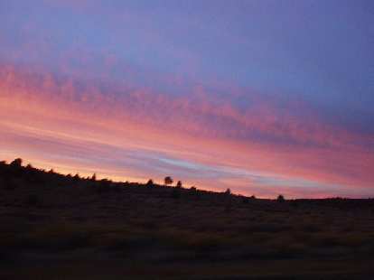 Sunset over the New Mexico scenery.