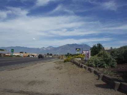 The mountains to the east of town.
