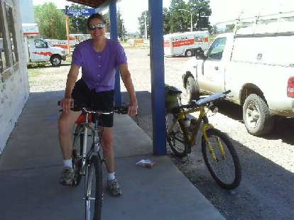 Day 22: This local cyclist, Janet, in Chama, NM introduced me to "the biggest cycling enthusiast in town" for a cyclometer. Day 22: This local cyclist, Janet, in Chama, NM introduced me to "the biggest cycling enthusiast in town" for a cyclometer.