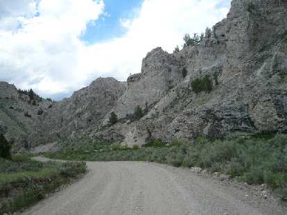 [Day 9, Mile ~825] Long but rocky descent east of the Medicine Lodge-Big Sheep Creek Divide through "Big Sky Country" west of Lima, MT.