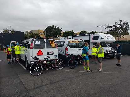 Three of Team Sea to See's vehicles for RAAM: Follow Vehicle, Command Vehicle, and an RV. (16 Jun 2018) Three of Team Sea to See's vehicles for RAAM: Follow Vehicle, Command Vehicle, and an RV.