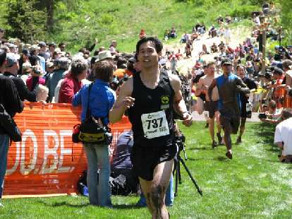 Felix Wong on Lap 1 of the Mud Run -- was in 8th place at this point and not too muddy.