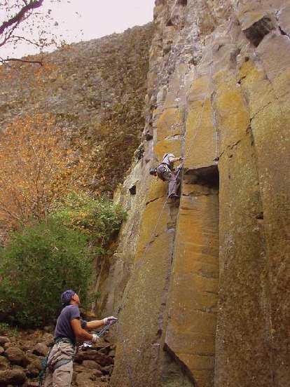 Tori going up 5.10b "Three-Fingered Jack." Tori going up 5.10b "Three-Fingered Jack."