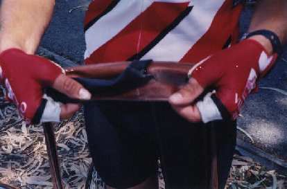 Photo: Daniel Lieb suffered a big gash in his tire during the 2000 Tour du Jour.