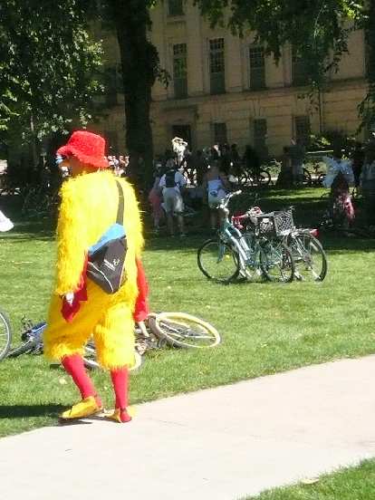 Big Bird's cousin. Big Bird's cousin.